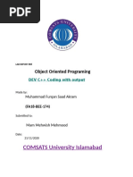 COMSATS University Islamabad: Object Oriented Programing