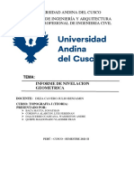 Informe Topografia I Nivelacion Geometrica Referencia (Biblioteca Del Aula Virtual y Paginas Webb)