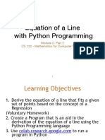 Equation of A Line With Python Programming: Module 2-Part 2 CS 132 - Mathematics For Computer Science