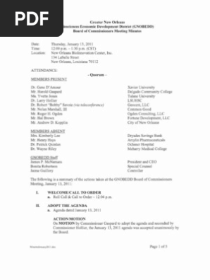 January Board Minutes