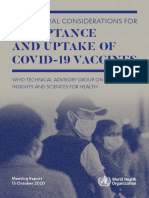 Behavioural Considerations for Acceptance and Uptake of Covid-19 Vaccines