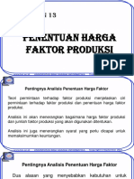 Pertemuan 13: Penentuan Harga Faktor Produksi