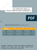 Prueba de Hipótesis Para La Media Usando Z