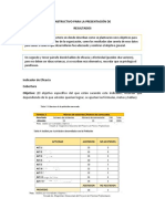 Instructivo para Presentación de Resultados - Indicadores