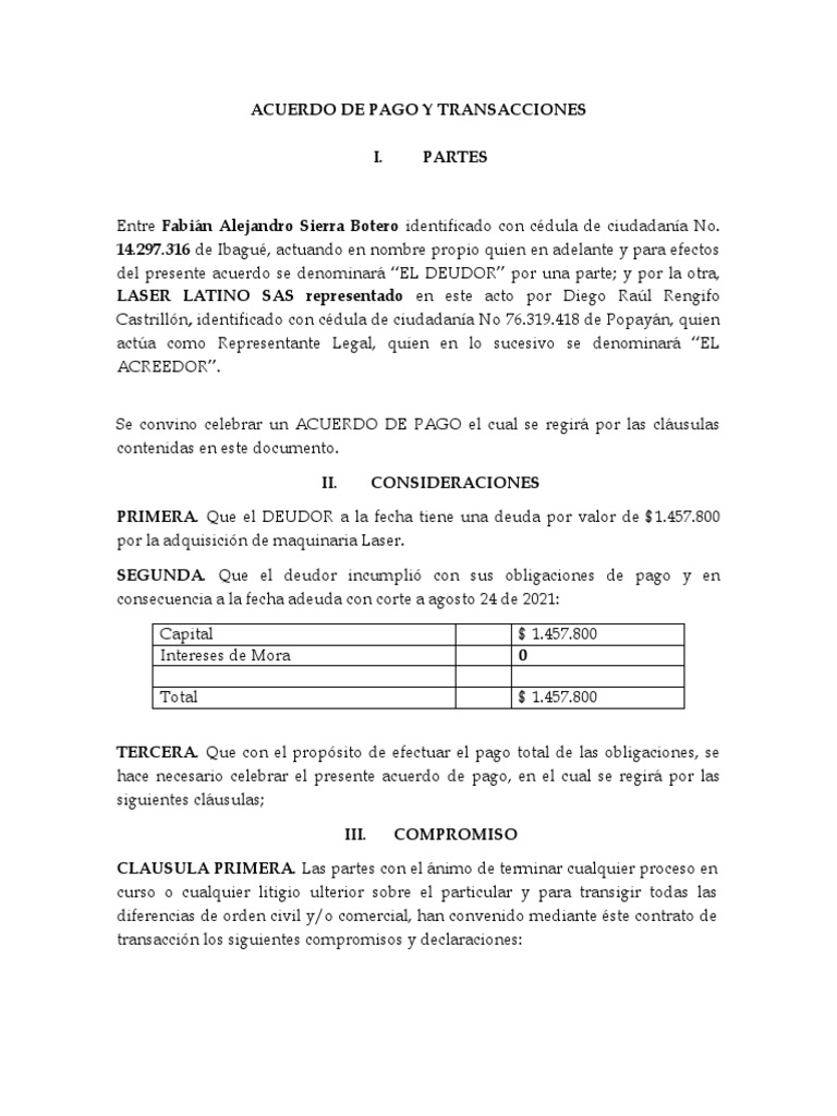 Acuerdo Modelo | PDF | Pagos | Justicia