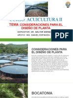 Acuicultura II TEMA CONSIDERACIONES PARA EL DISEÑO DE PLANTA