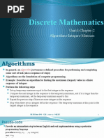 Discrete Mathematics: Unit-I-Chapter-2 Algorithms-Integers-Matrices