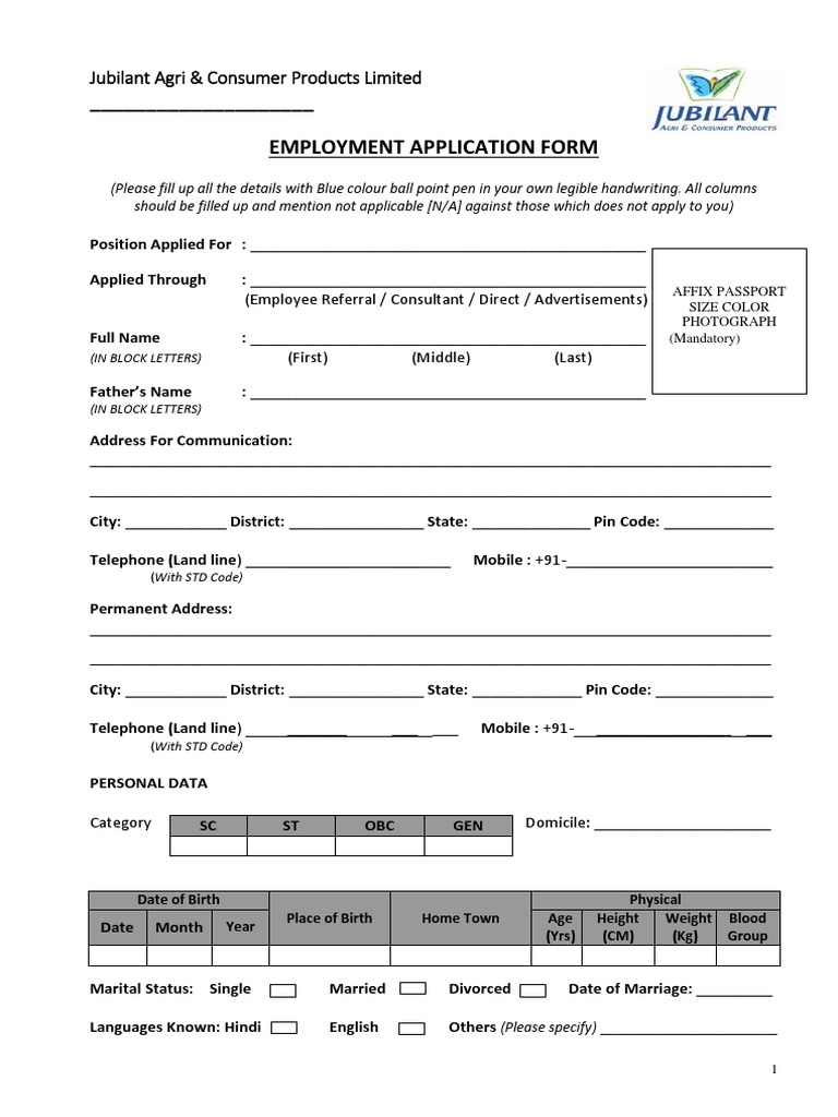 Employeement Form JACPL | PDF | Insurance