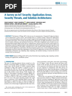 A Survey On IoT Security Application Areas Security Threats and Solution Architectures