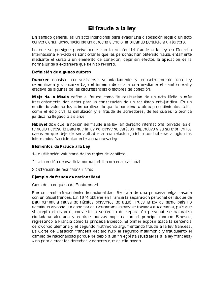 El Fraude A La Ley | PDF | Divorcio | Matrimonio