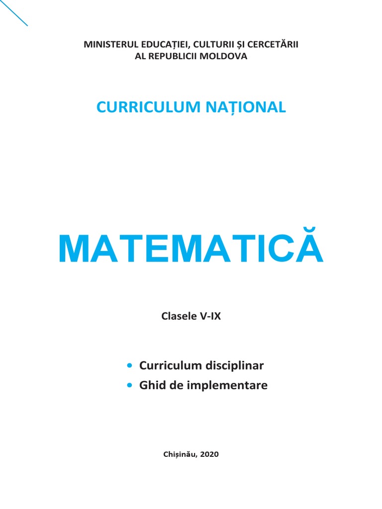 Curric Matematica Gimnaziu | PDF