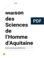 Maison Des Sciences de L'homme D'aquitaine: Sur Les Traces Du Passé de L'éducation