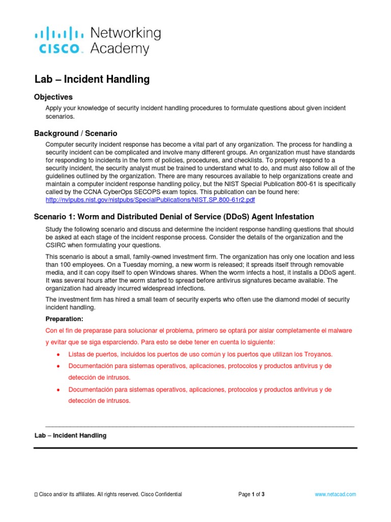 13.2.2.13 Lab Incident Handling