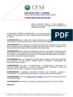 RESOLUÇÃO CFM Nº 1.638.2002 - COMISSÃO DE REVISÃO DE PRONTUÁRIOS