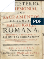 BAUTISTERIO, E CEREMONIAL DOS SACRAMENTOS DA SANCTA MADRE IGREJA ROMANA (1698)