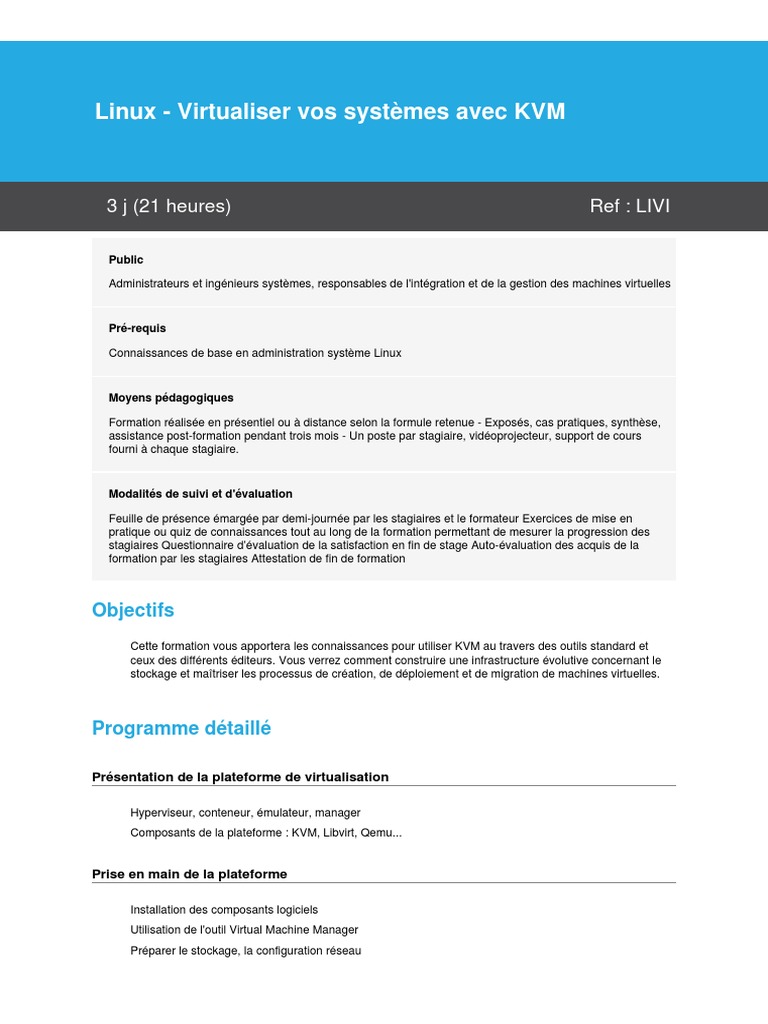 Programme Linux - Virtualiser Vos Systèmes Avec KVM | PDF ...