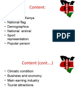 Content:: - Republic of Kenya - National Flag - Demographics - National Animal - Sport Representation - Popular Person