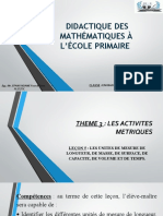 THEME 3 Les Activités Métriques