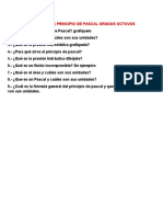 Cuestionario Guía Dos Principio de Pascal Grados Octavos
