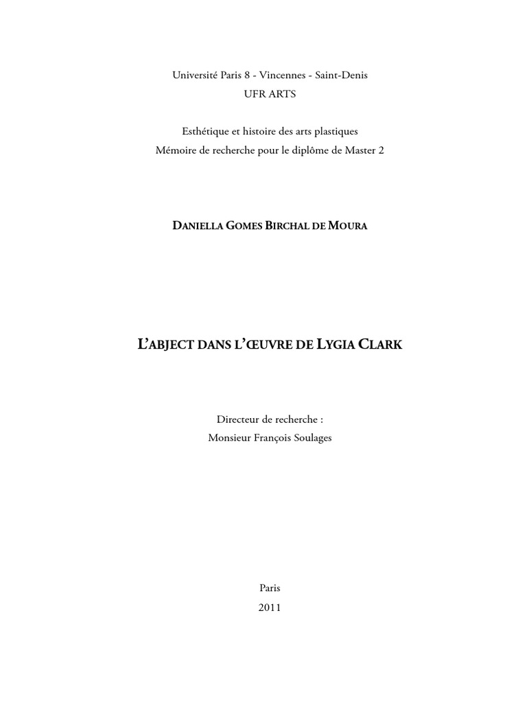 L'Abject Dans L'œuvre de Lygia Clark, PDF, Sacré