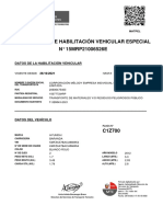 CERTIFICADO DE HABILITACIÓN VEHICULAR ESPECIAL