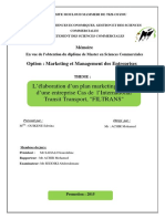 L'Élaboration D'un Plan Marketing Au Sein D'une Entreprise Cas de L'international Transit Transport, FILTRANS