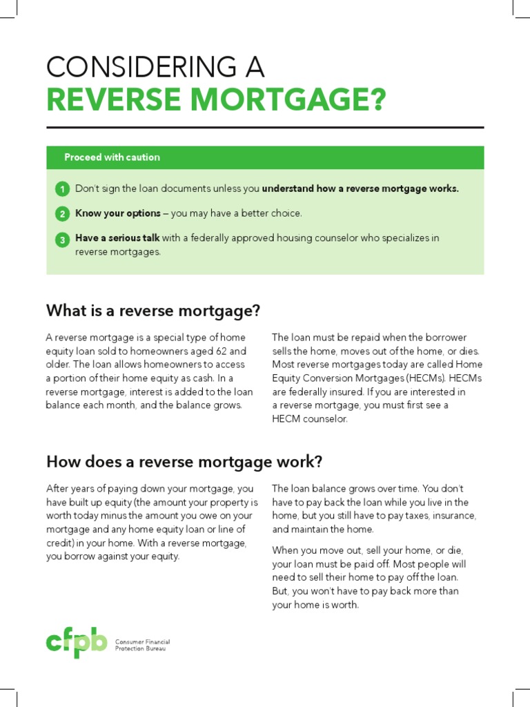 Understanding Reverse Mortgages | PDF | Mortgage Loan | Finance & Money ...