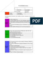 Personal Wellness Handout Health Inventory