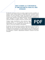 Comentario Sobre La Conciencia Moral y Su Importancia para El Ser Humano