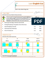 Grammar Practice Prepositions of Place Worksheet