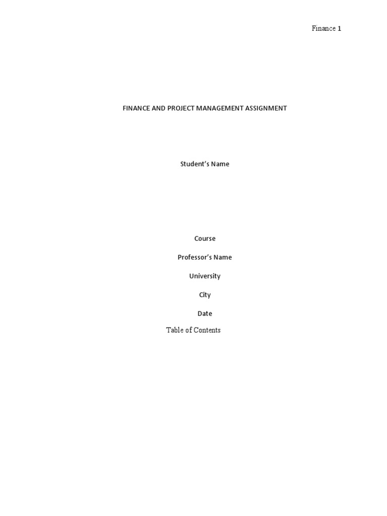 Finance and Project Management Assignment | PDF | Net Present Value ...