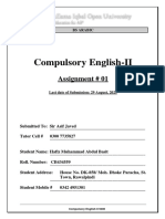 Compulsory English-II: Assignment # 01