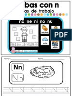 06 - Sílabas Con La Letra N - Na, Ne, Ni, No, Nu. Hojas de Trabajo