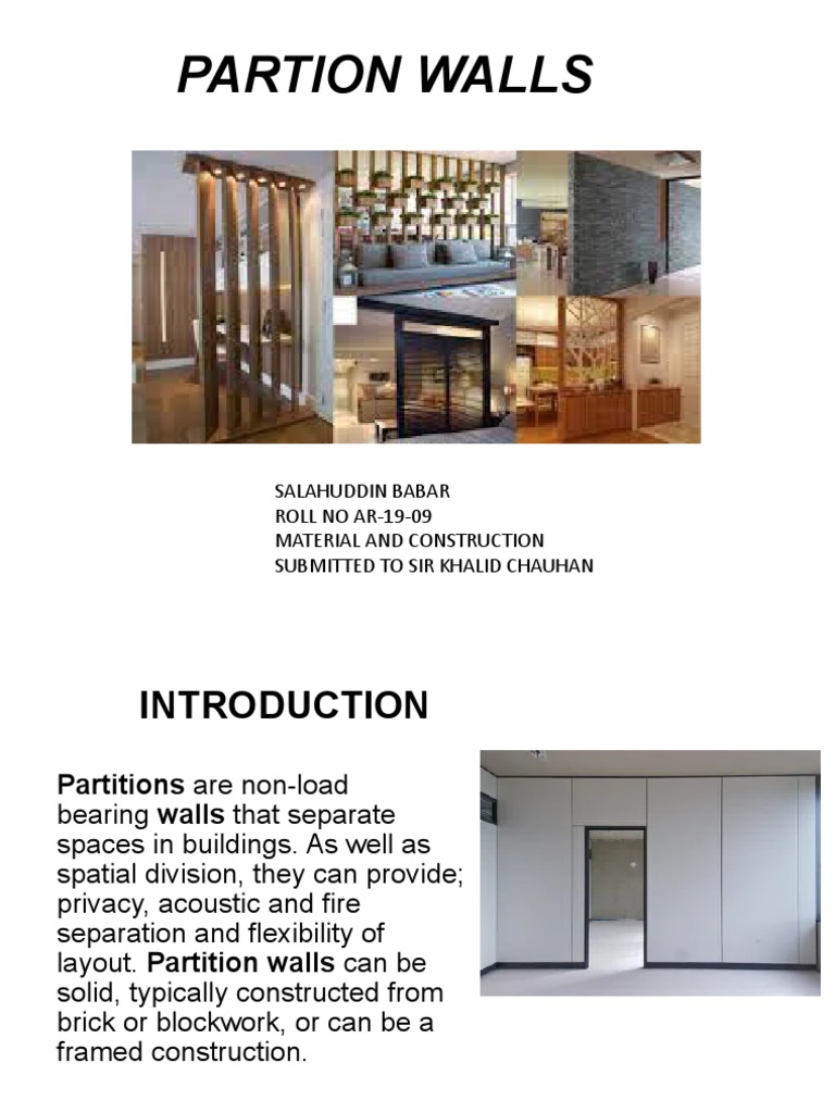 Types and Benefits of Partition Walls | PDF | Drywall | Wall