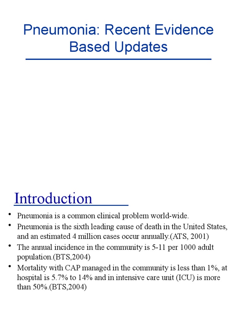 Pneumonia: Recent Evidence Based Updates | PDF | Pneumonia | Beta Lactamase