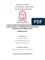 La Nueva Doctrina de Seguridad Nacional de Estados Unidos de América y La Implementación de Estrategias Geopolítica para América Latina