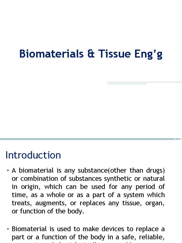 Biomaterials and Tissue Engineering Overview | PDF | Biomaterial ...