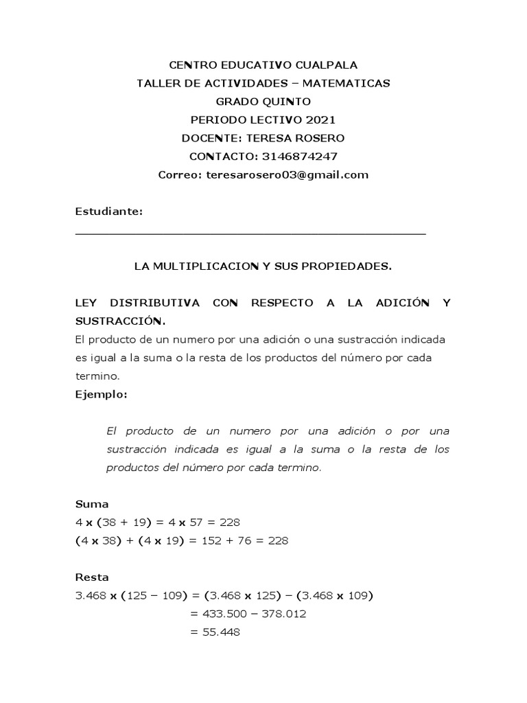 Taller de Matemticas | PDF | Crecimiento personal y profesional | Negocios