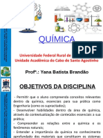 1 AULA - QUÍMICA 1A - PROGRAMAÇÃo