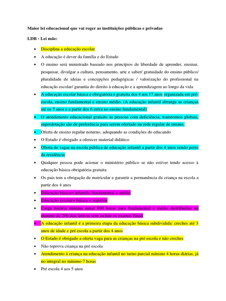 LDB Lei 939496 PDF Préescola