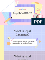 Legal lANGUAGE: HE O LL