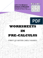 Pre-Calculus First Quarter Worksheets