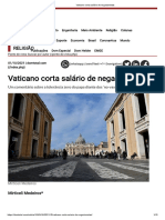Vaticano Corta Salário de Negacionistas