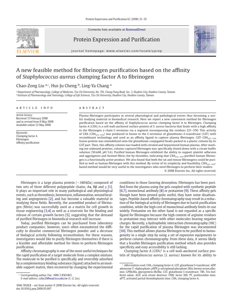 Artículo Caso Fibrinógeno | PDF | Coagulation | Glutathione S Transferase
