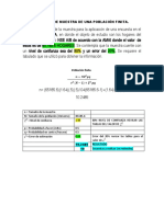 Ejemplo de Calculo de Muestra de Población Finita e Infinita