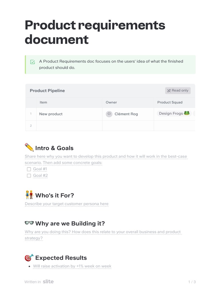 Product Requirements Document Guide | PDF