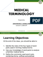 Medical Terminlogy Body Planes Sections