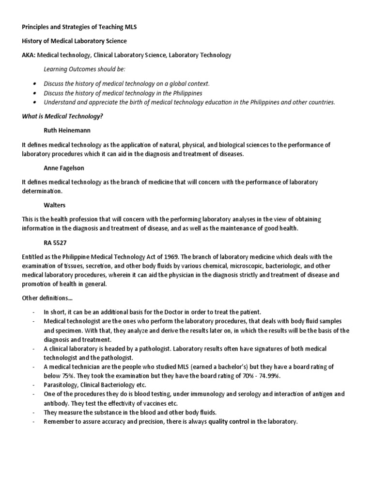 Teaching Strategies in Medical Laboratory Science | PDF | Pathology ...