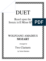 Violin Sonata in E minor, K.304300c Complete Score and Parts (2 Clarinets)