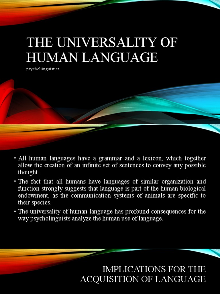 Universality in Human Language | PDF | Psycholinguistics | Linguistics